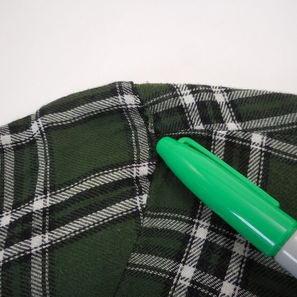 Princess Polly Women's US Size 10 Button Up Shirt Forest Green Plaid Flannel - Picture 7 of 7